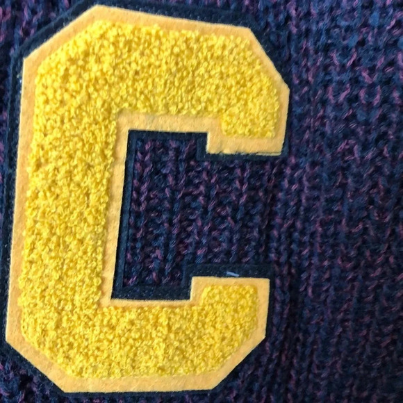 Ultra Flirt V- Neckline With A Fuzzy Letter Patch Sweater - Picture 6 of 8